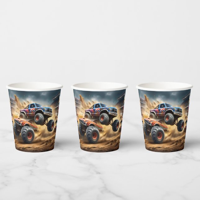 Chaos auf Rädern: Monster Truck Smash Derby, Pappbecher (Multi)