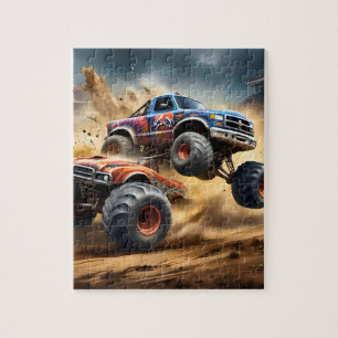 Chaos auf Rädern: Monster Truck Smash Derby Puzzle