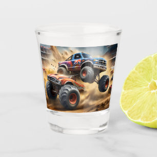 Chaos auf Rädern: Monster Truck Smash Derby Schnapsglas