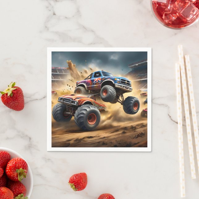 Chaos auf Rädern: Monster Truck Smash Derby, Serviette (Beispiel)
