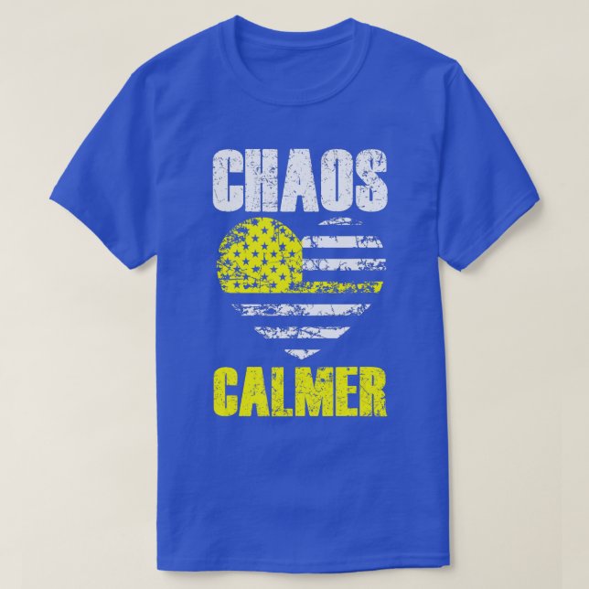 Chaos Calmer 911 Operator Thin Gold Yellow Line D T-Shirt (Design vorne)