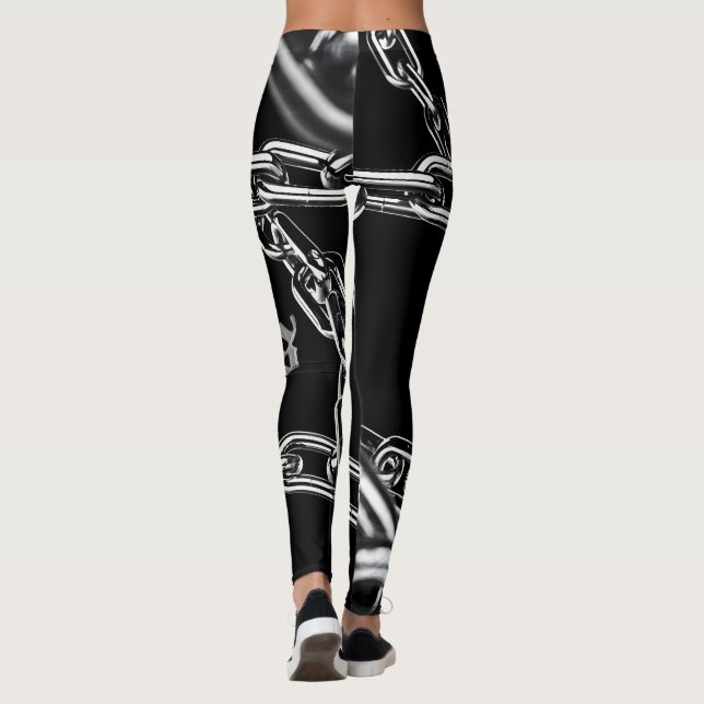 CHAOS Chains Metallic Grunge Streetwear Leggings (Rückseite)