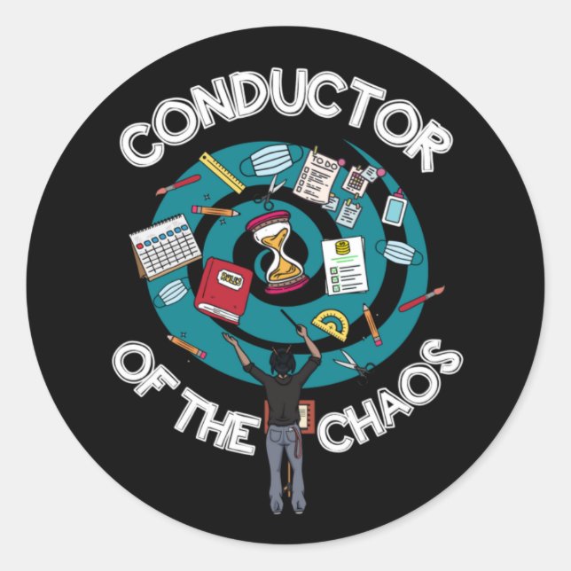 Chaos Conductor Sticker - Schwarz (Vorderseite)