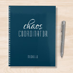 Chaos Coordinator Blue Personalized Name Planer<br><div class="desc">Chaos Coordinator Blue Personalized Name festuresthe text "chaos coordinator" in a fun white script typography. Perfect for that busy mom,  teacher,  sports team manager or work boss. Designed by Evco Studio www.zazzle.com/store/evcostudio</div>