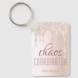Chaos Coordinator Chic Girly Glitzer Personalisier Schlüsselanhänger