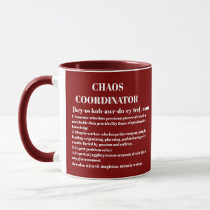 Chaos Coordinator Definition Foto Office-Mitarbeit Tasse