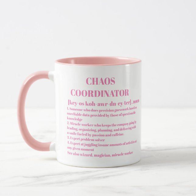 Chaos Coordinator Definition Foto Office-Mitarbeit Tasse (Links)