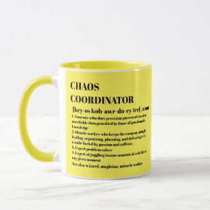 Chaos Coordinator Definition Foto Office-Mitarbeit Tasse