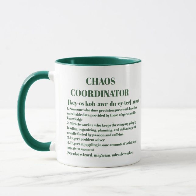Chaos Coordinator Definition Foto Office-Mitarbeit Tasse (Links)