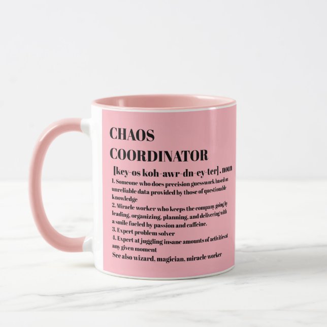 Chaos Coordinator Definition Foto Office-Mitarbeit Tasse (Links)