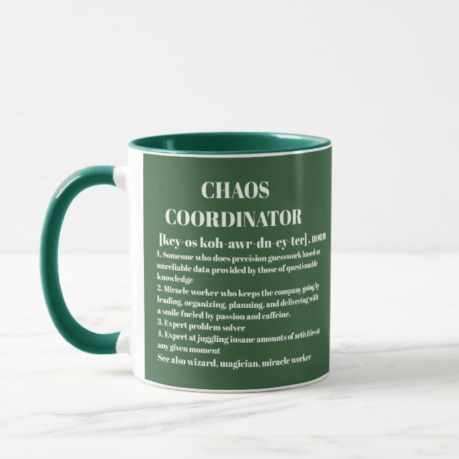 Chaos Coordinator Definition Foto Office-Mitarbeit Tasse (Links)