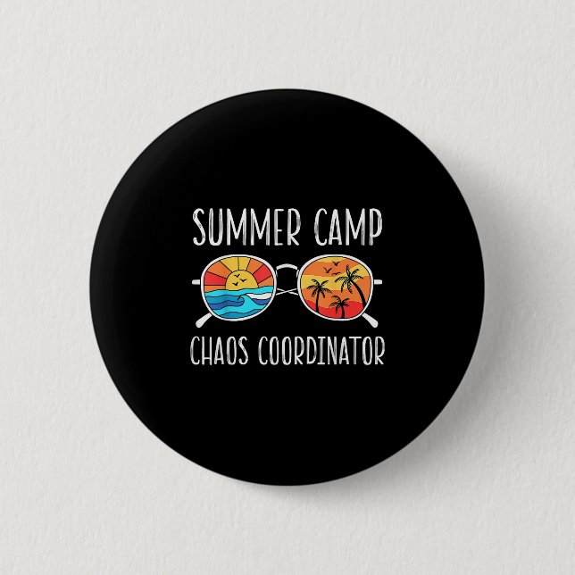 Chaos Coordinator Funny Summer Camp Counselor Button (Vorderseite)