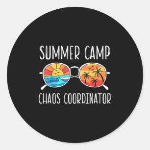 Chaos Coordinator Funny Summer Camp Counselor Runder Aufkleber