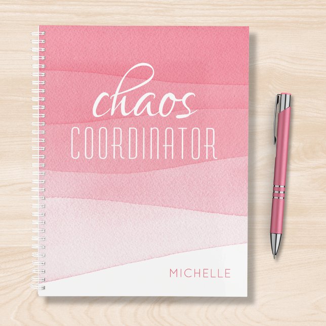Chaos Coordinator Girly Pink Personalisierter Name Planer (Von Creator hochgeladen)