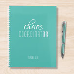 Chaos Coordinator Green Personalized Name Planer<br><div class="desc">Chaos Coordinator Green Personalized Name festuresthe text "chaos coordinator" in a fun white script typography. Perfect for that busy mom,  teacher,  sports team manager or work boss. Designed by Evco Studio www.zazzle.com/store/evcostudio</div>