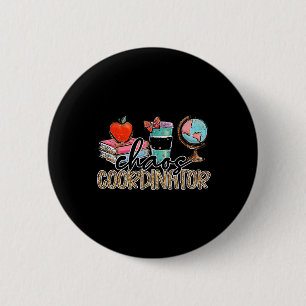 Chaos Coordinator Lehrer Spaß Lehrer Spaß Leopar Button