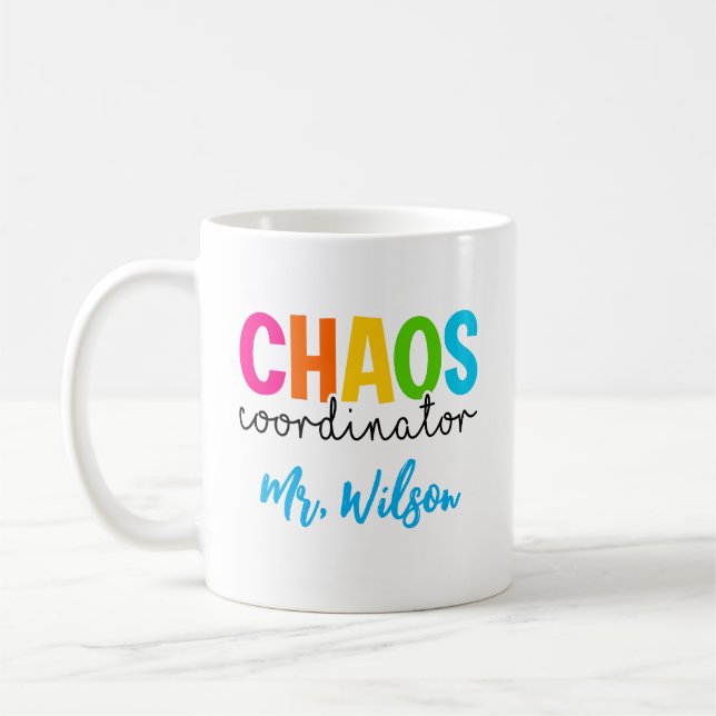 Chaos Coordinator Notebook – Funny Teacher Quote Kaffeetasse (Links)