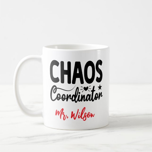 Chaos Coordinator Notebook – Funny Teacher Quote Kaffeetasse (Links)