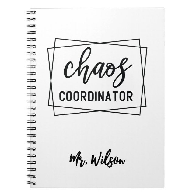 Chaos Coordinator Notebook – Funny Teacher Quote Notizblock (Vorderseite)