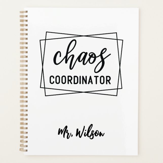 Chaos Coordinator Notebook – Funny Teacher Quote Planer (Vorderseite)