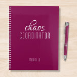 Chaos Coordinator Pink Personalized Name Planer<br><div class="desc">Chaos Coordinator Deep Pink Personalized Name festuresthe text "chaos coordinator" in a fun white script typography. Perfect for that busy mom, teacher, sports team manager or work boss. Designed by Evco Studio www.zazzle.com/store/evcostudio</div>