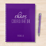 Chaos Coordinator Purple Personalized Name Planer<br><div class="desc">Chaos Coordinator Purple Personalized Name festuresthe text "chaos coordinator" in a fun white script typography. Perfect for that busy mom,  teacher,  sports team manager or work boss. Designed by Evco Studio www.zazzle.com/store/evcostudio</div>