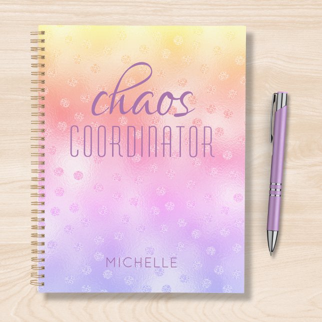 Chaos Coordinator Rainbow Glitzer Personalisiert Planer (Von Creator hochgeladen)