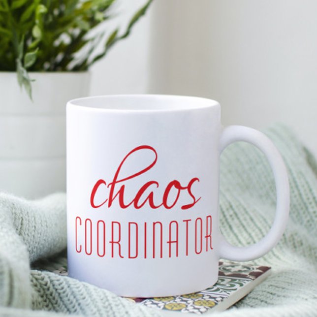 Chaos Coordinator Red Script Coffee Tasse (Von Creator hochgeladen)