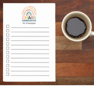 Chaos Coordinator retro boho Regenbogen personalis Post-it Klebezettel