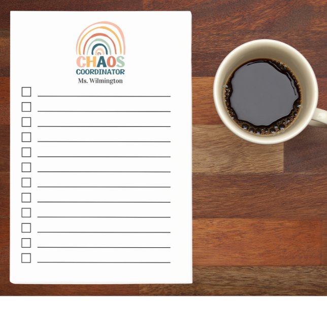 Chaos Coordinator retro boho Regenbogen personalis Post-it Klebezettel (Von Creator hochgeladen)