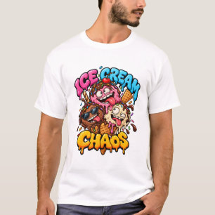 Chaos Eiscreme Lustiges Schmelzendes Grafik T-Shir T-Shirt