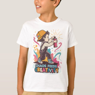 Chaos fördert Kreativität – Retro-Graffiti-Pop-Art T-Shirt
