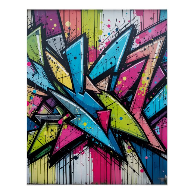 Chaos & Harmony: Abstract Graffiti Explosion Post Poster (Vorderseite)