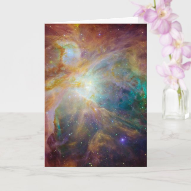 Chaos im Herzen des Orion Spitzer Hubble Composite Karte (Orchidee)