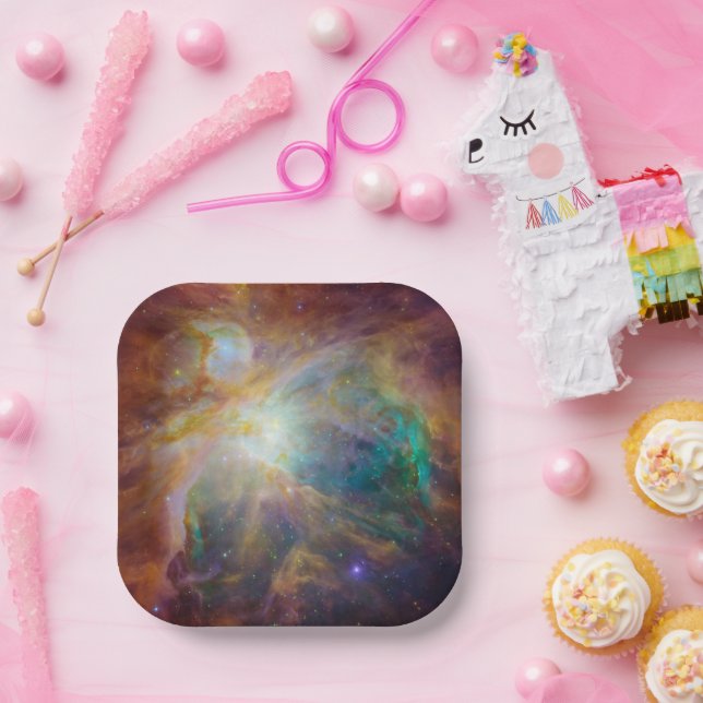 Chaos im Herzen des Orion Spitzer Hubble Composite Pappteller (Party)