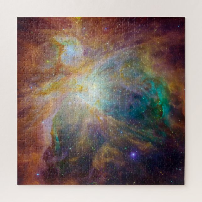 Chaos im Herzen des Orion Spitzer Hubble Composite Puzzle (Vertikal)