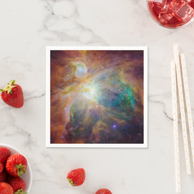 Chaos im Herzen des Orion Spitzer Hubble Composite Serviette (Beispiel)