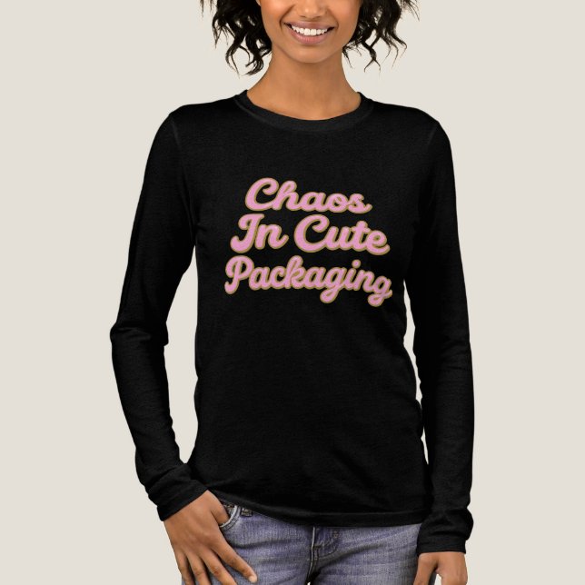 Chaos in a Cute Package – Sweet & Sparkly Typograp Tri-Blend Shirt (Vorderseite)