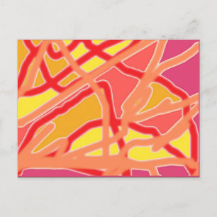 Chaos in Form Digital Art Postcard - Rosa Postkarte