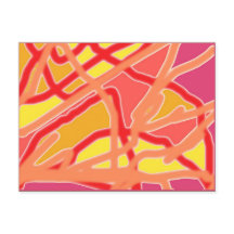 Chaos in Form Digital Art Postcard - Rosa