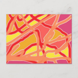 Chaos in Form Digital Art Postcard - Rosa Postkarte