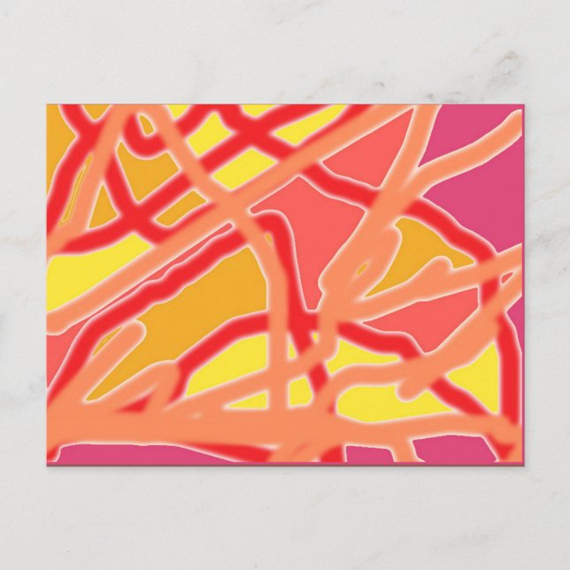 Chaos in Form Digital Art Postcard - Rosa Postkarte (Vorderseite)