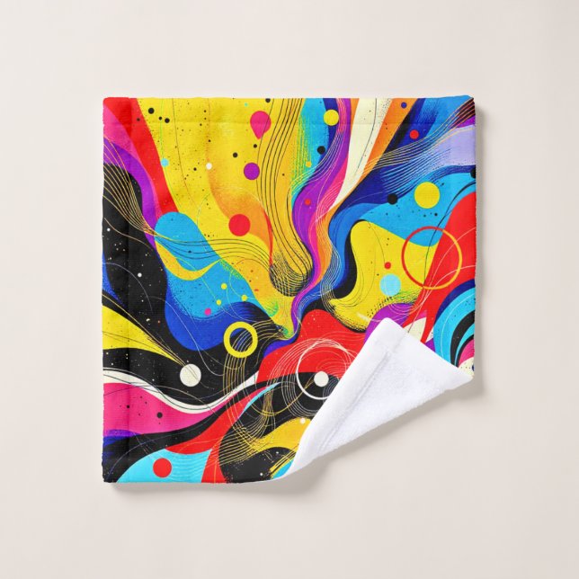 Chaos in Harmonie Kunst Badhandtuch Set (Waschlappen)