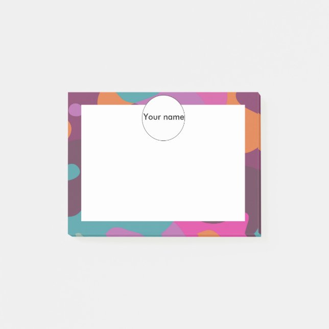 Chaos in Retrofarben Post-it Klebezettel (Vorderseite)