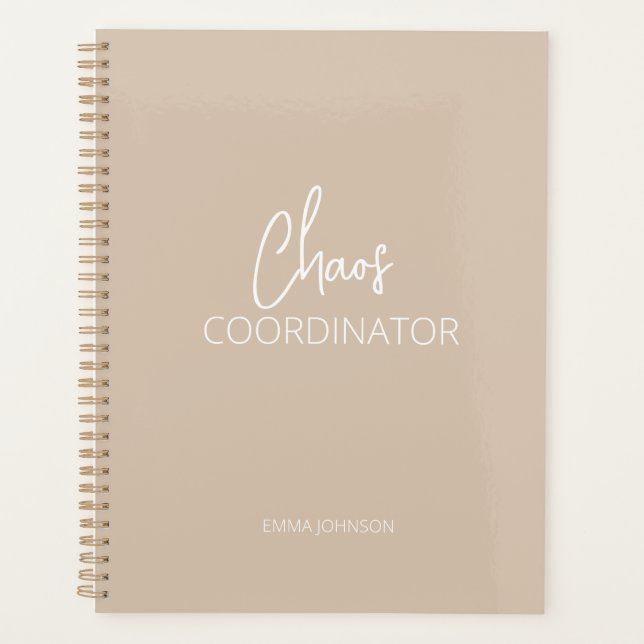 Chaos-Koordinator | Beige Tan Planner Planer (Vorderseite)