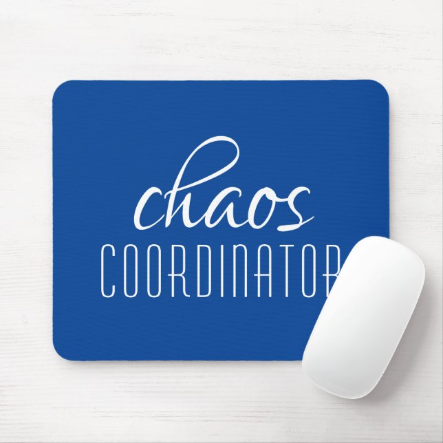 Chaos-Koordinator Blauer Typografischer Text Mousepad (Mit Mouse)