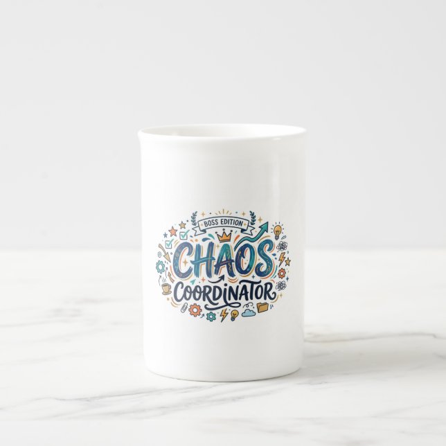 Chaos-Koordinator Chef Edition Reisebecher  Prozellantasse (Vorderseite)