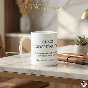 Chaos-Koordinator Definition Lustiges Büro für Mam Kaffeetasse