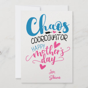 Chaos-Koordinator, Funny Custom Mother Day Card Einladung