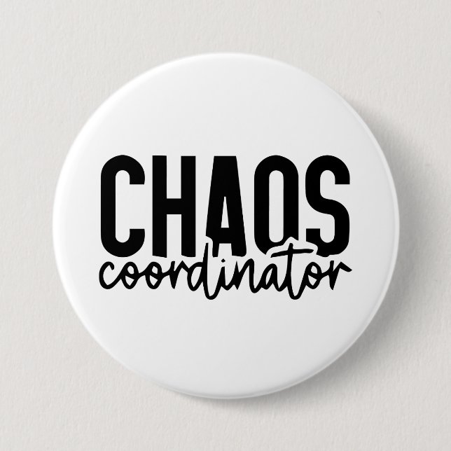 Chaos-Koordinator - Funny Mama Life Zitat Button (Vorderseite)